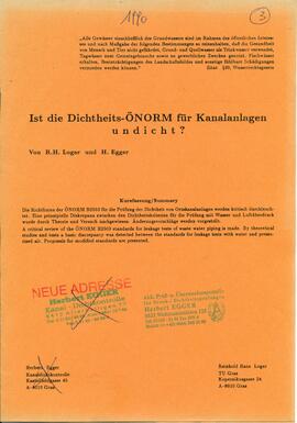 03-1990 Veröffentlichung und Zusammenarbeit mit der TU-Graz zum Thema Dichtheitsprüfung