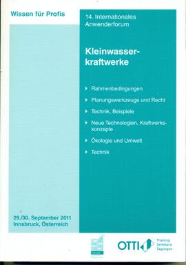 09-2011 14. Intern. Anwenderforum Kleinwasserkraftwerke Innsbruck